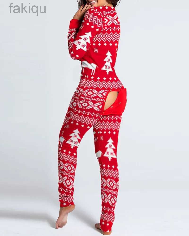 Sexy Pyjamas VEIKEEY Love Heart Sexy Pyjama Women Jumpsuit Long Sleeve Pyjama Button-down Back Butt Bum Open Ass Flap Jumpsuit 24318