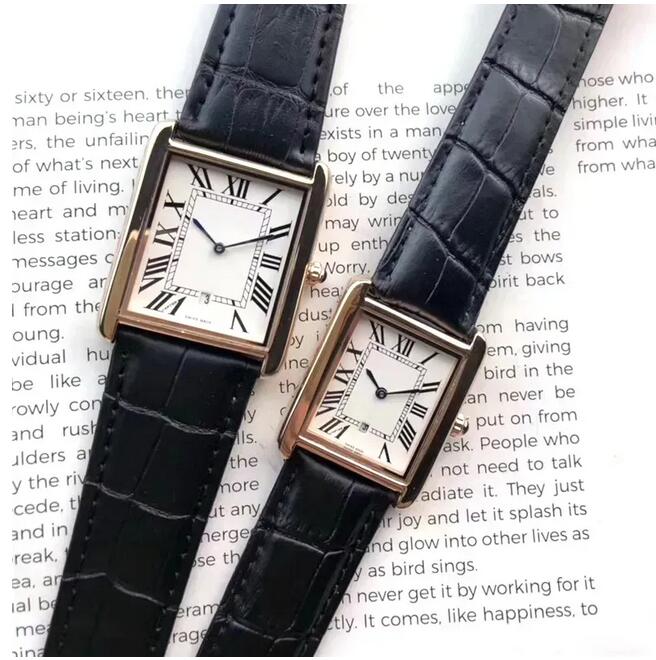 Men and Women Watches High Quality Luxury tank Watch for Womens Dress Business Watch Quartz Movement Leather Strap Waterproof Deisgner Watches 01