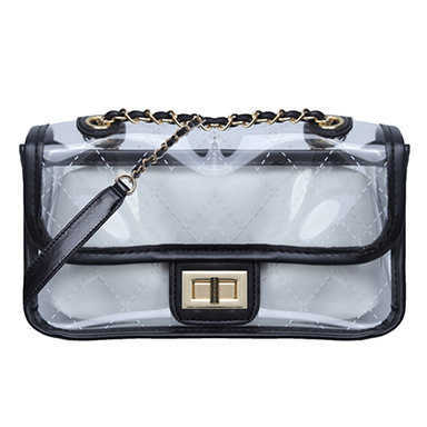 Shoulder Bags Xiaoxiangfeng Transparent Mother and Child Bag 2024 New Trendy Instagram Super Fire Diamond Grid Chain Lock Women s 240318