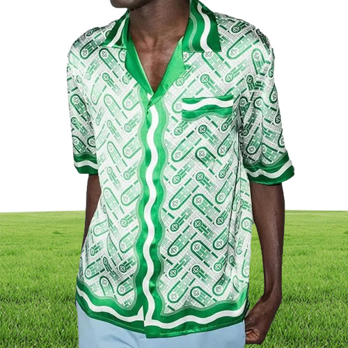 22SS Casabblannca Green Shade Pineapple Shirts Tee Shorts Suits Man Women Fashion Summer Beach Vacation Hawaii Tshirts Short Pant