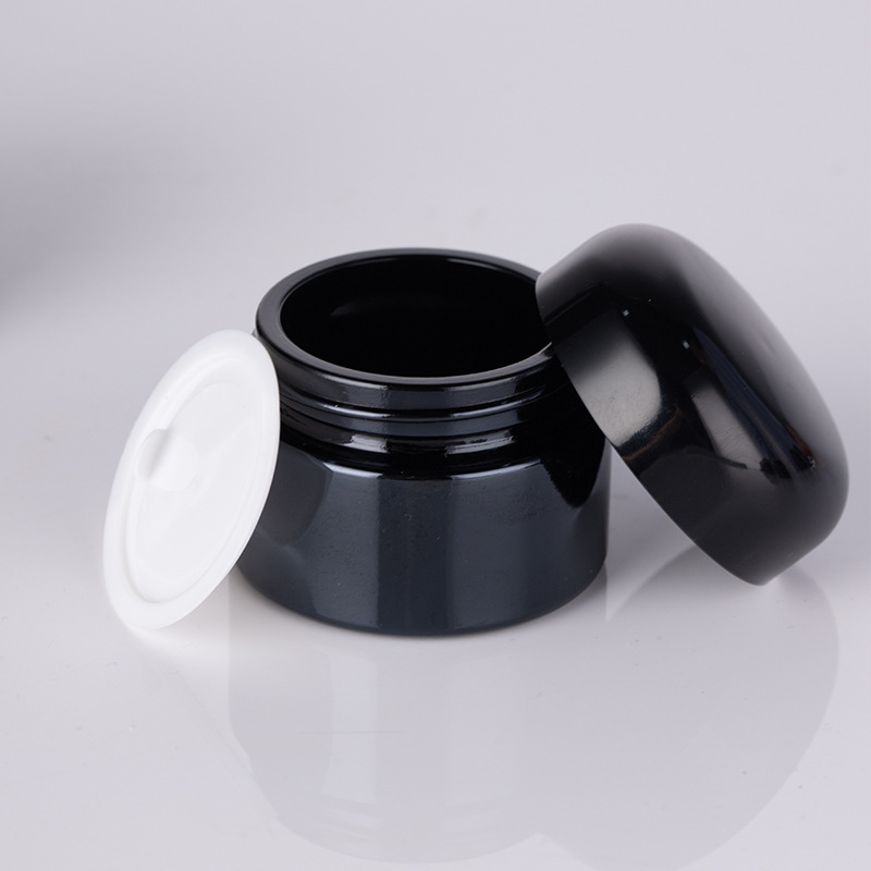 20/30/50g black cosmetics Glass jar, small container with lid, glass jar container, ointment, cosmetics bottle