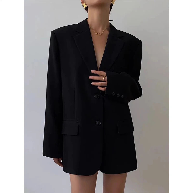 MEXZT Elegant Black Blazers Women Streetwear Simple Suit Jackets Office Lady Basic Coat Korean Fashion Business Wear Outerwear 240306