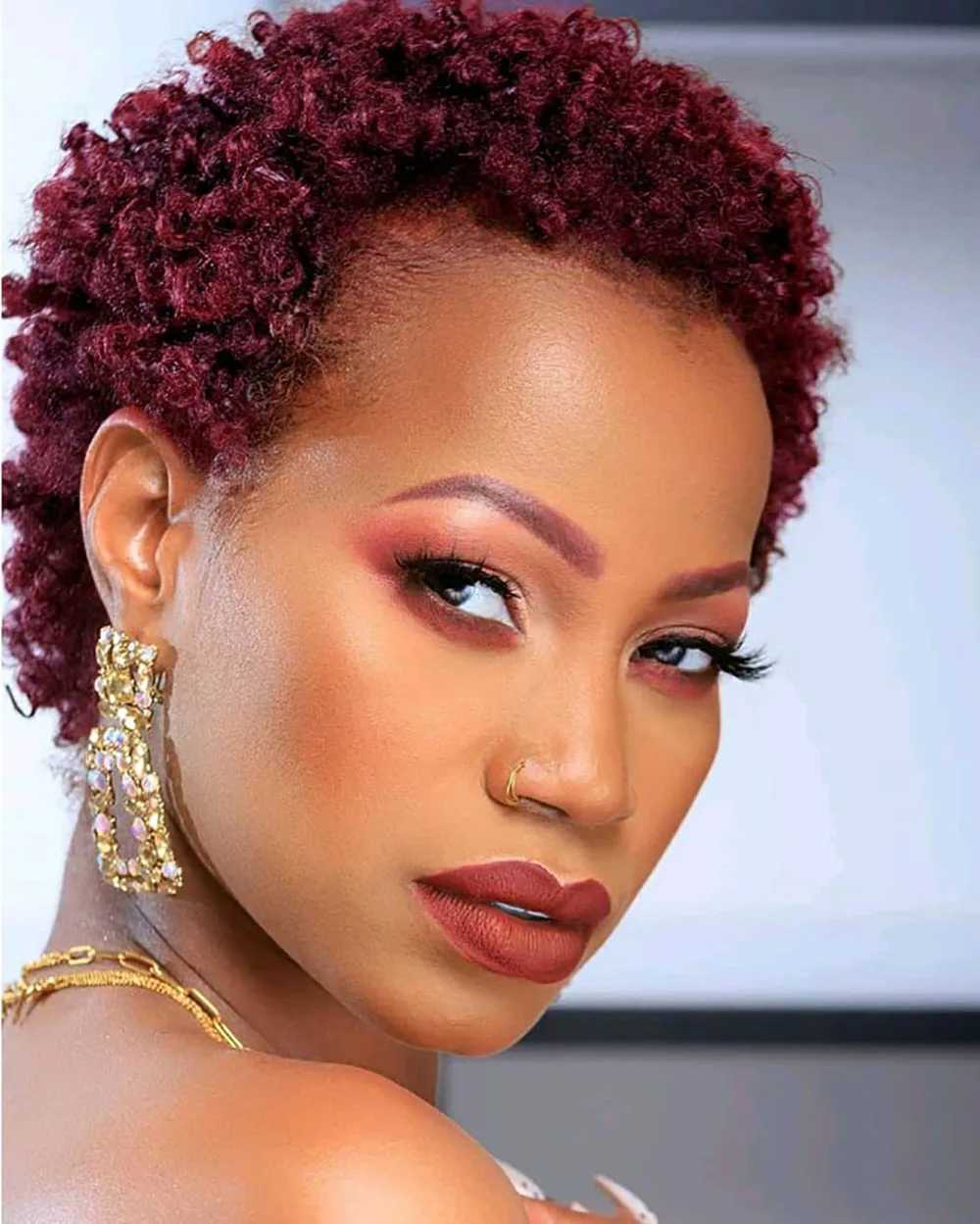 Nicelatus Short Pixie Kinky Synthetic Black Hairstyles Ombre Wig Afro Curly Wigs For Women 240328 240327