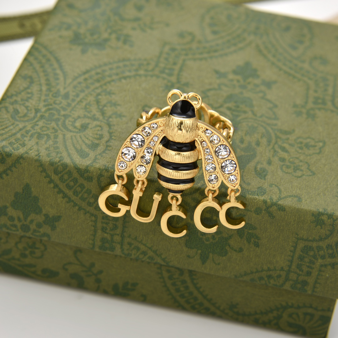 New G Bee Ring Gold letter diamond 6/7/8 size ring