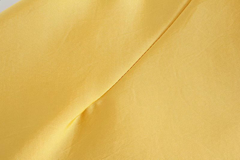 fashion high waist satin skirts womens Vintage yellow Pleated Streetwear korean summer casual Boho midi 210521