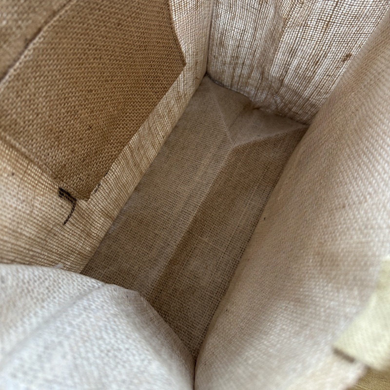Linen woven shopping open tote bag Black lettering printed beach bag VIP gift - view 6