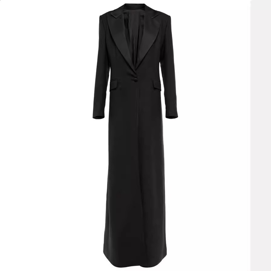 Early Spring New One Button Satin Inlaid Color Collar Extended Slim Fit Elegant Womens Suit Temperament Jacket 231124