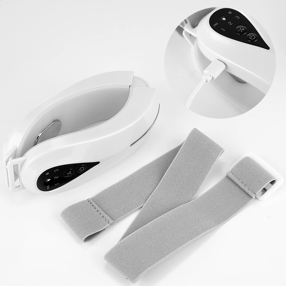 EMS Massager VLine Lift Up Belt Chin Machine Red Light Blue LED Slimming Vibration 240228