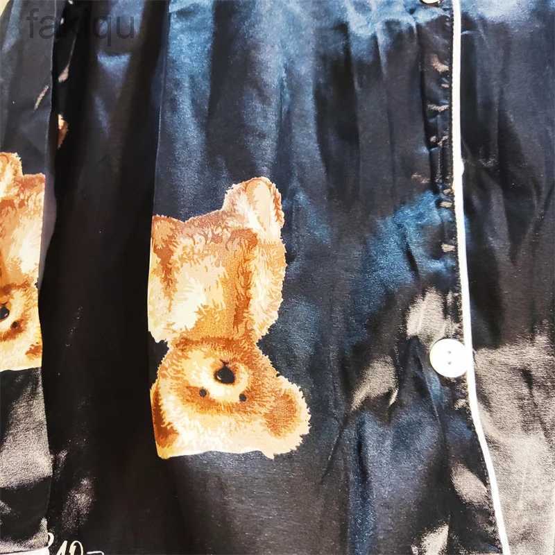 Sexy Pyjamas Pajamas Set - Sexy Stripe Shirts and Pants Silk Pyjama Big Size Homewear Cozy Spring Flower Print Sleepwear 24318