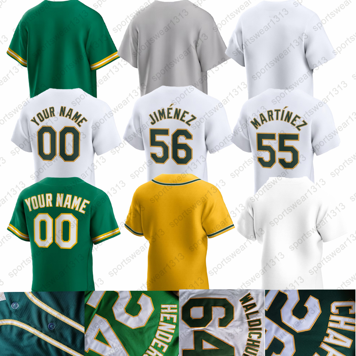 Athletics Reggie Jackson Aledmys Diaz Baseball Jerseys Oakland Rickey Henderson Brent Rooker Ryan Noda Esteury Ruiz Ken Waldichuk Zach Jackson Mason Miller mens