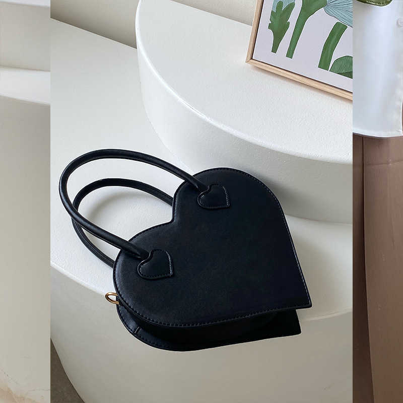 Girl's Niche Love Bag, Women's Fashionable and Minimalist Handbag, Black Single Shoulder Diagonal Cross Bag Trend 240315