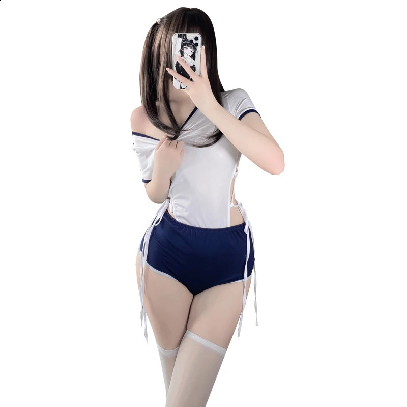 Sexy School Uniform Japanese Style Underwear Lingerie Cosplay Costume Porn Swimsuit Anime Girl Bodysuit Sex Suit 240307