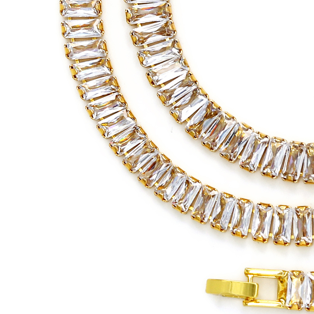 Women Men Necklace 6mm Tennis Dia Iced Out Bg Zircon Moissanite Stone Necklaces Choker Collar Hip Hop Jewelry
