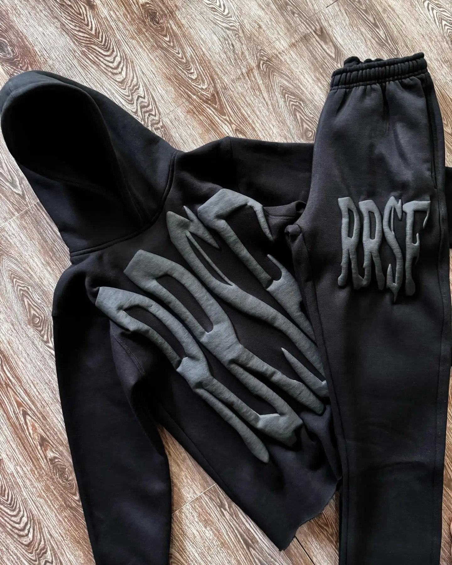 3D Letter Foam 2 Piece Set Tracksuit Men Y2k Set Sweatpants Tracksuit Men and Women Streetwear Hip Hop Casual Oversized Hoodie 240315