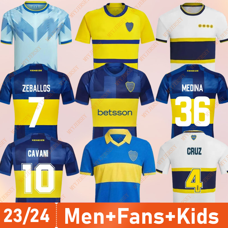 CAVANI Boca Juniors Soccer Jerseys 2023 2024 MARADONA BENEDETTO MARCOS ROJO CARLITOS DE ROSSI TEVEZ SAIO BARCO JANSON MEDINA 20 21 22 23 24 football shirt