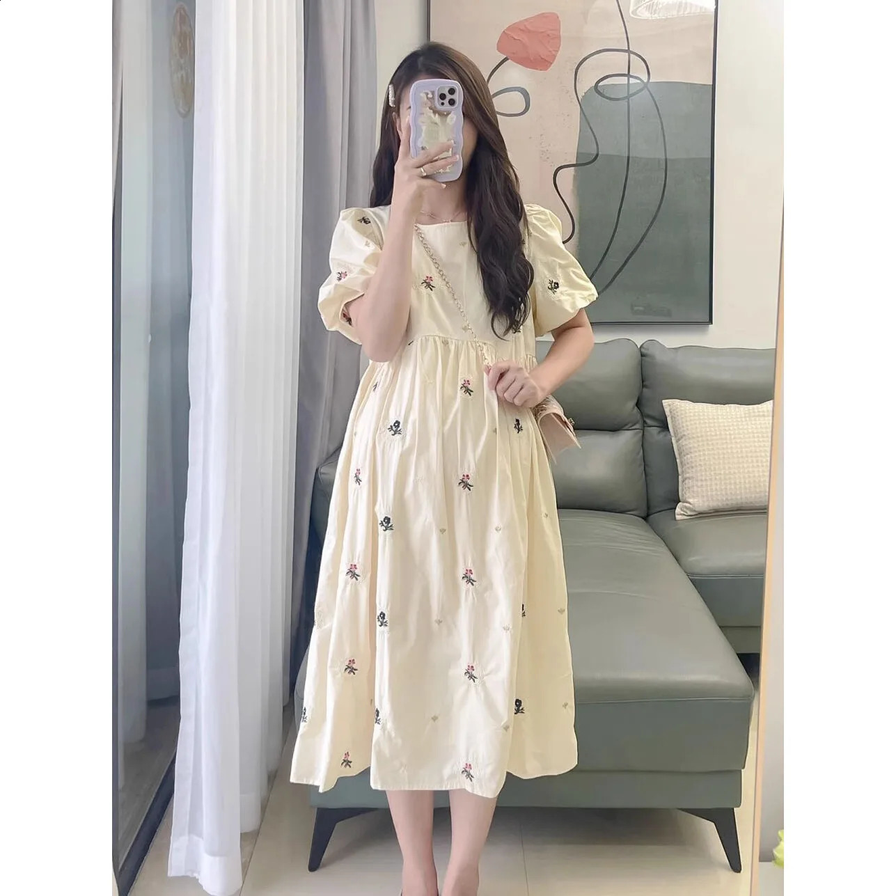 Maternity Dresses Summer Fashion Aline Loose Short Sleeve Skirt Pregnant Women Clothing Pregnancy Mom Printed Doll Dress 240309