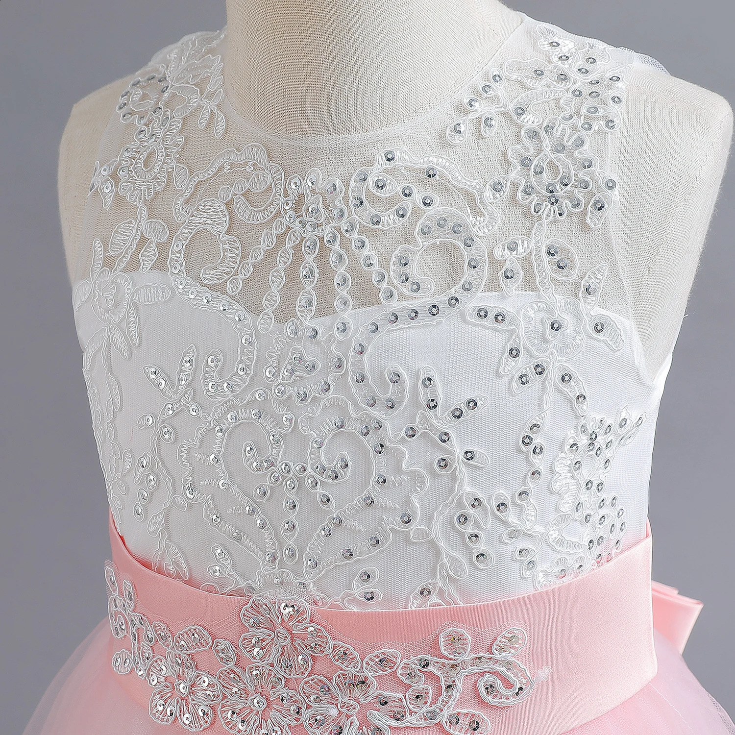Girls Princess Pageant Dress Long Bridesmaid Kids Prom Ball Gowns Children Wedding Party Flower Lace Dresses 5-14Years Vestido 240305