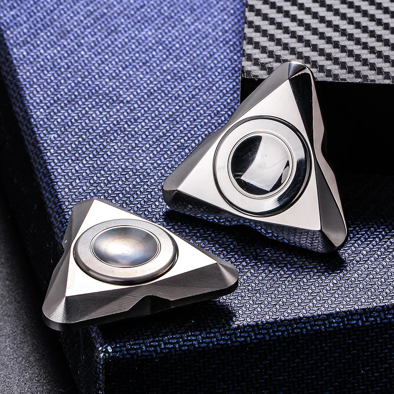 10 Styles Triangular Stainless Steel Metal EDC Fidget Hand Spinner Finger Stress Tri-Spinner Autism ADHD Anxiety Stress Gift 240312