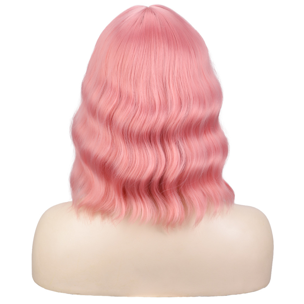 Synthetic Wigs Water Ripple Short Curly Hair Wig Female Wig Head Cover Mechanism 14inch High Temperature Fiber