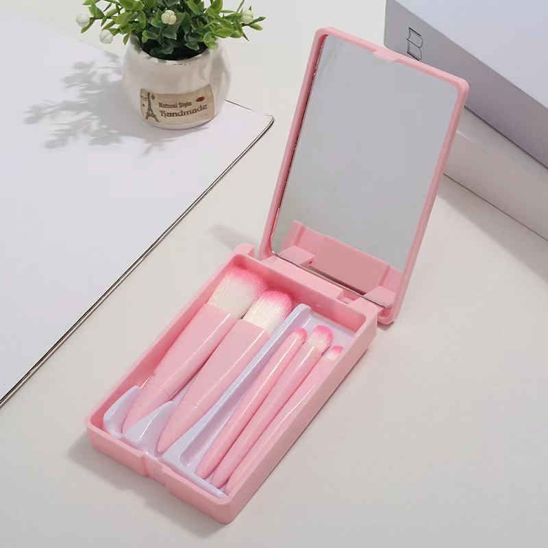 Mini Travel Portable Box Set of 5 Makeup Brushes
