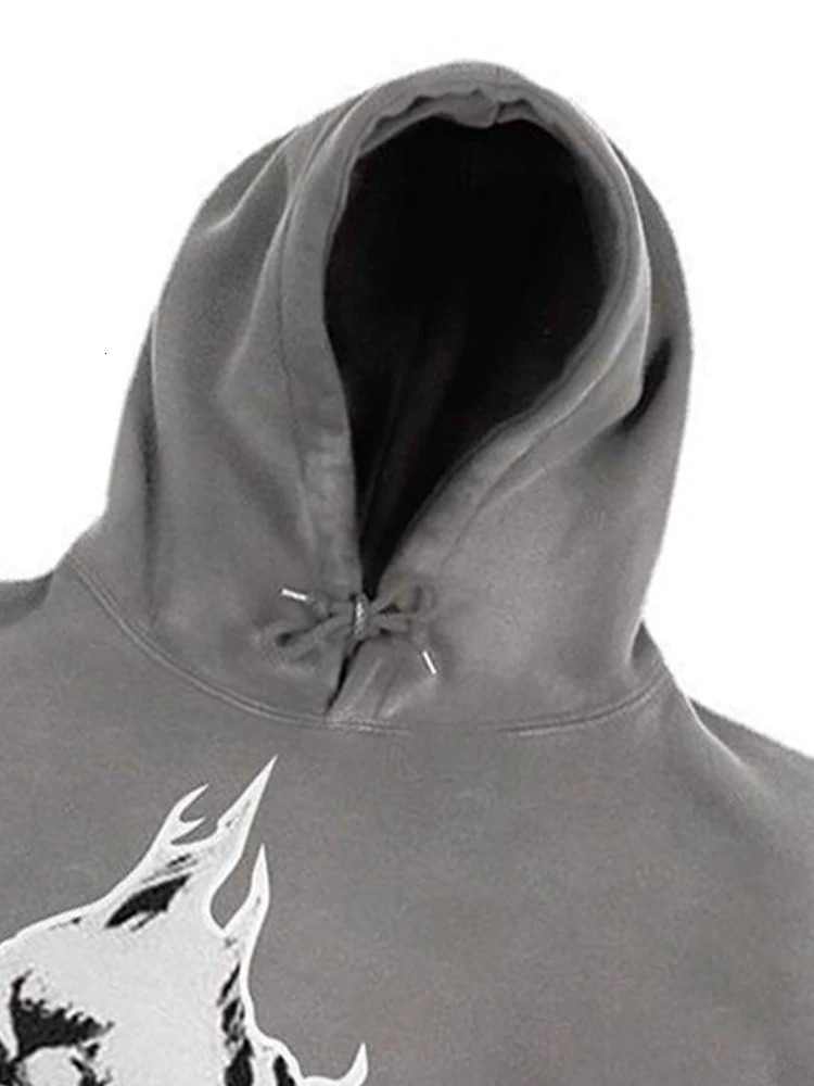 BIG PROMOTION y2k AutumnWinter Mens Gothic Skull Pattern Hip Hop Casual Sweatshirt Cutting Vintage Clothes Zipper Hoodie 240307