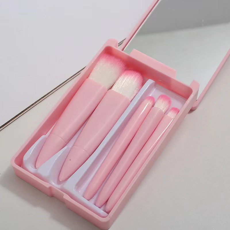 Mini Travel Portable Box Set of 5 Makeup Brushes