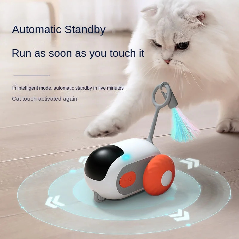 Gravity Sports Car Remote Control Electric Cat Toy Intelligent Electric Cat Teaser Self-moving Balance Car Cat Toys Pet Products 240315