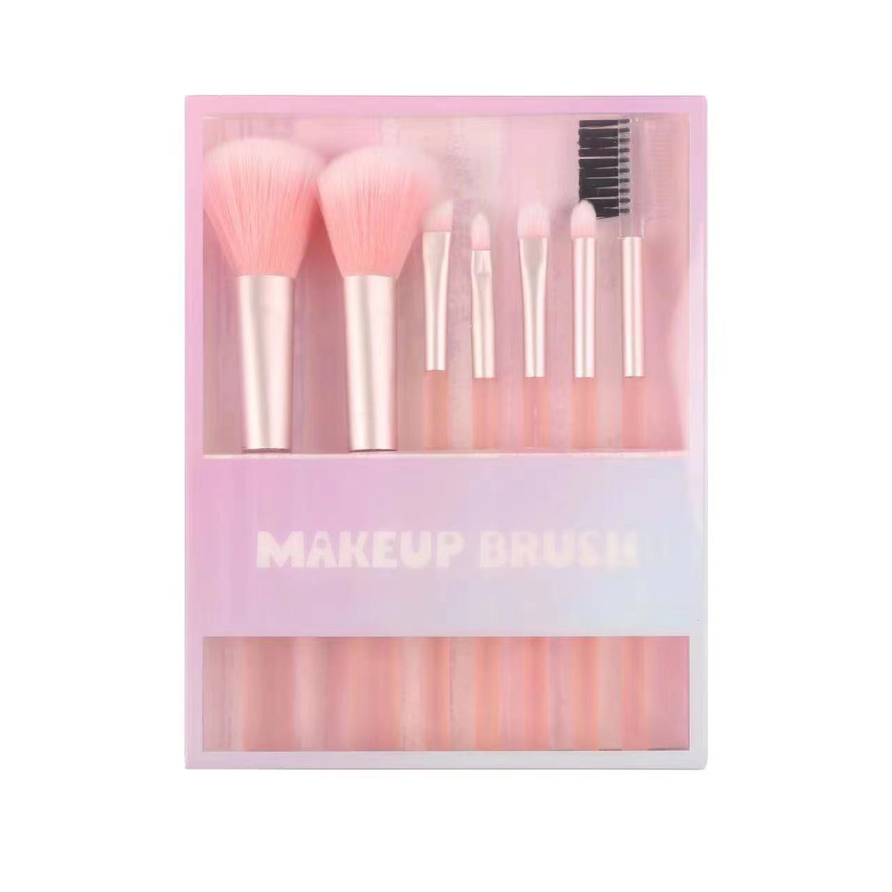 7 pieces of PVC box mini half sugar jelly makeup brush concealer brush high gloss brush portable beauty tools