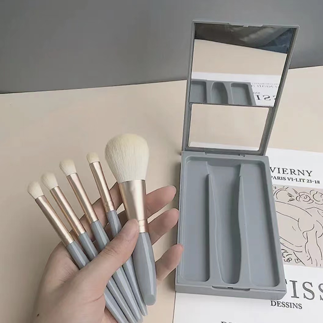 New Window Opening Mirror Box 5 Pack Portable Multi functional Makeup Brush