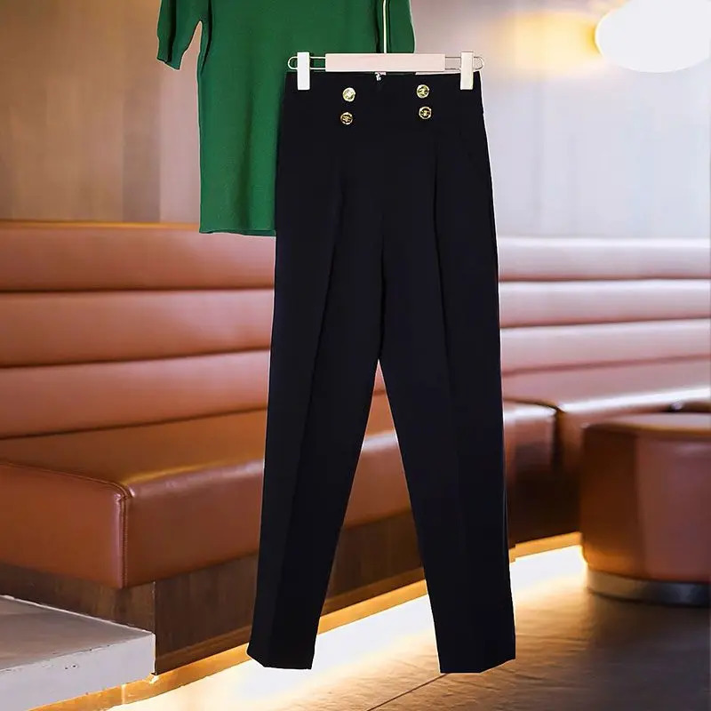 Clothing and Capris Skinny Tailoring Trousers for Woman Leggings Office Womens Harem Pants Slim Work High Waist Outfits Cotton 240309