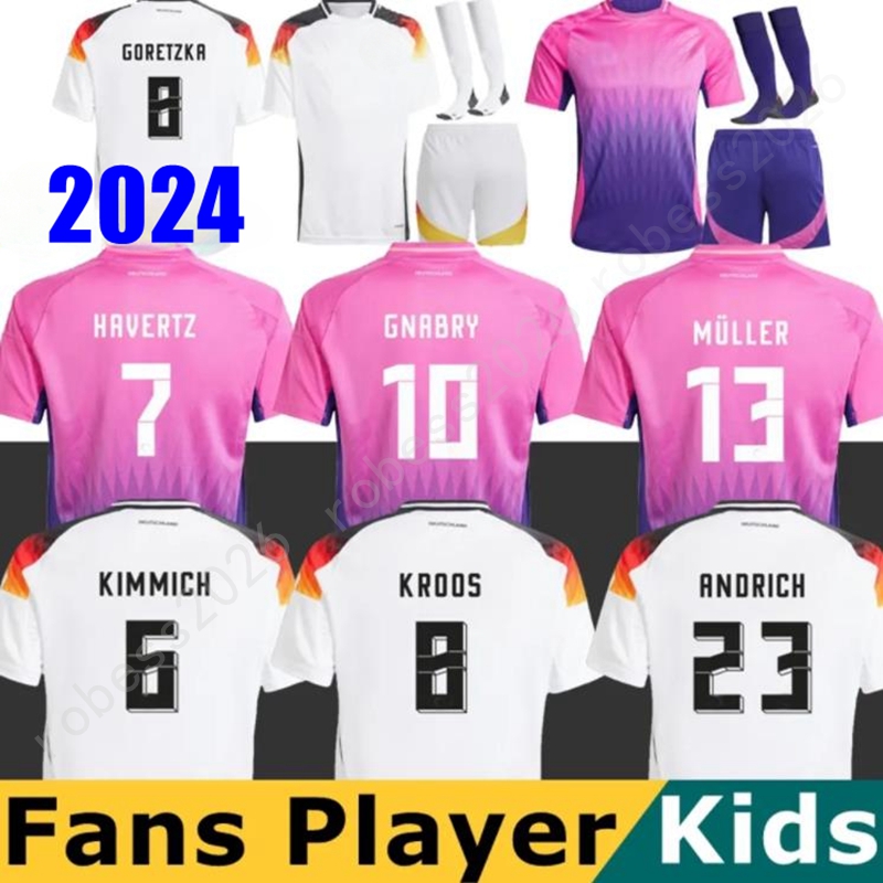 2024 Euro Cup Germany Soccer Jerseys Musiala MULLER REUS GNABRY Sane KROOS KIMMICH WERNER HUMMELS HAVERTZ Fans Player Men Kids Kits Home Away Football Shirt Uniform