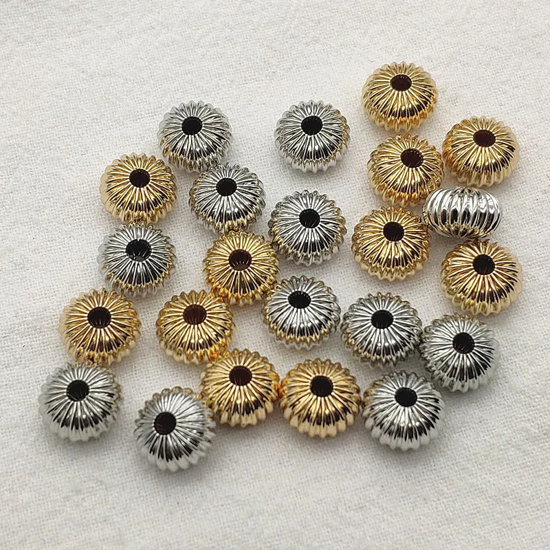 Arrival 10x7mm 100pcs Brass Pumpkin Shape Spacer Beads For Handmade Necklace Earrings DIY Parts Jewelry Findings Components 240309
