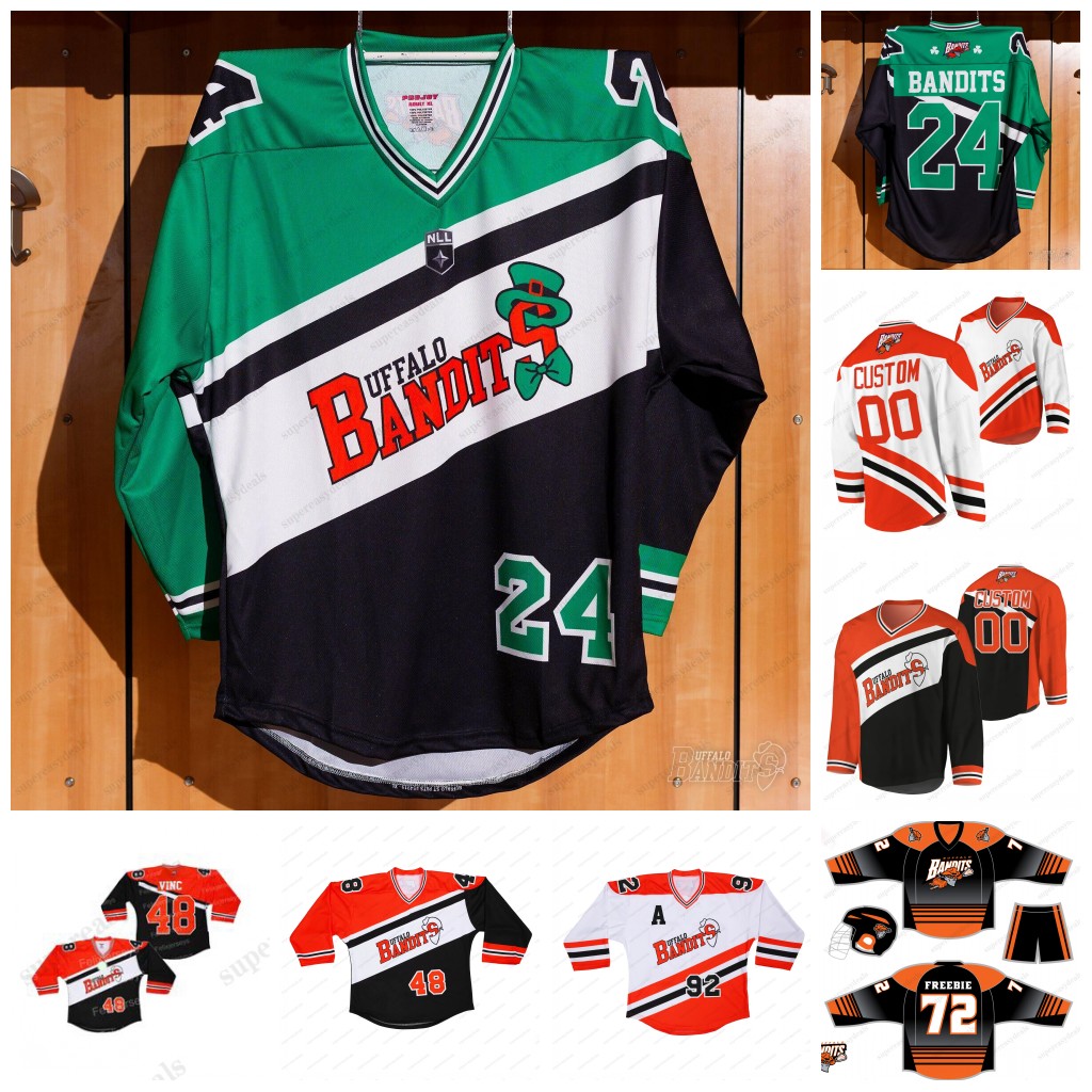 Buffalo Bandits Custom NLL 2024 Lacrosse Jerseys - Smith Nanticoke Fraser Byrne Fields Vinc Priolo Cloutier Weiss Buchan Noseworthy Brown