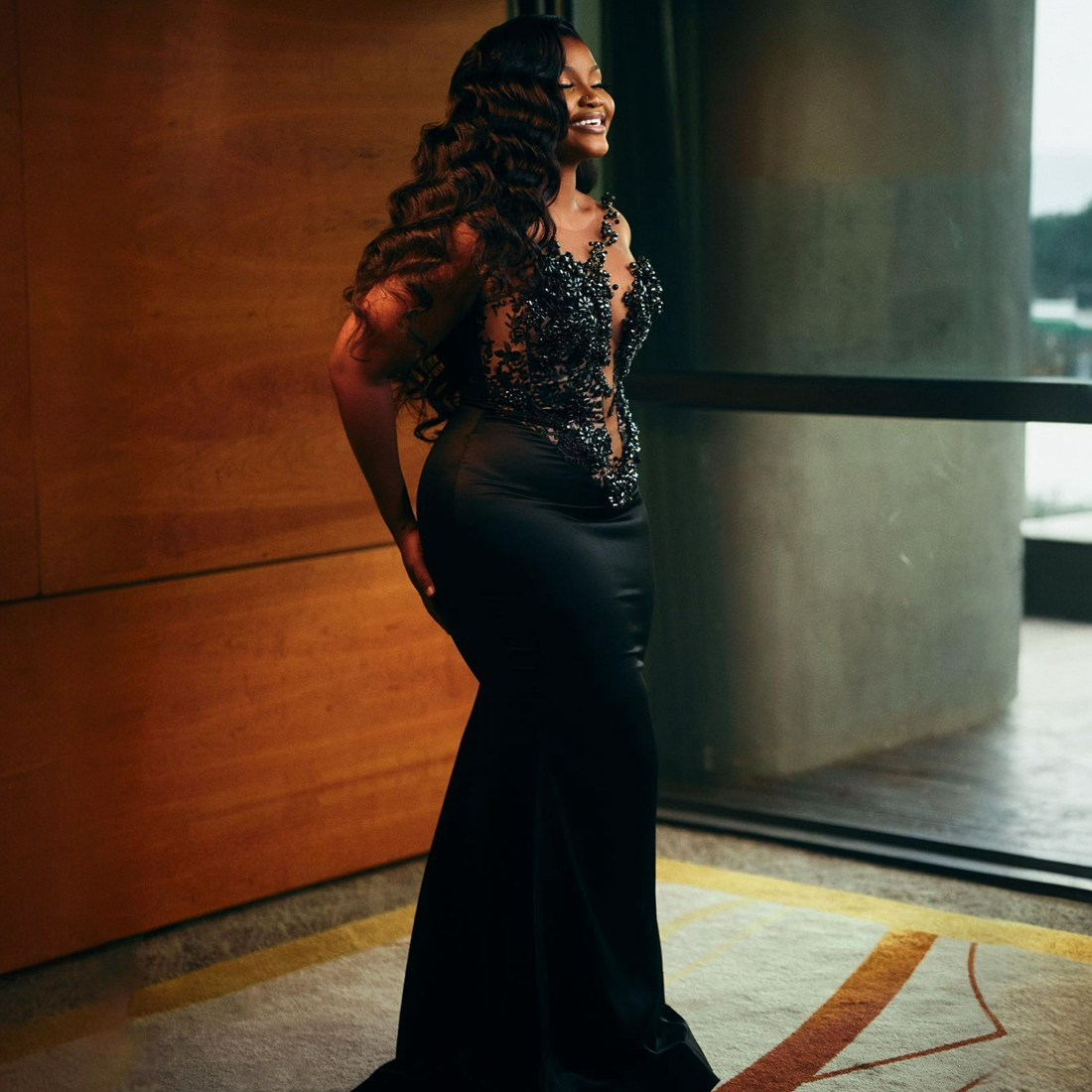 2024 African Plus Size Prom Dresses for Black Women Illusion Mermaid Evening Dresses Elegant Beaded Birthday Gowns Second Reception Gown Engagement Dr