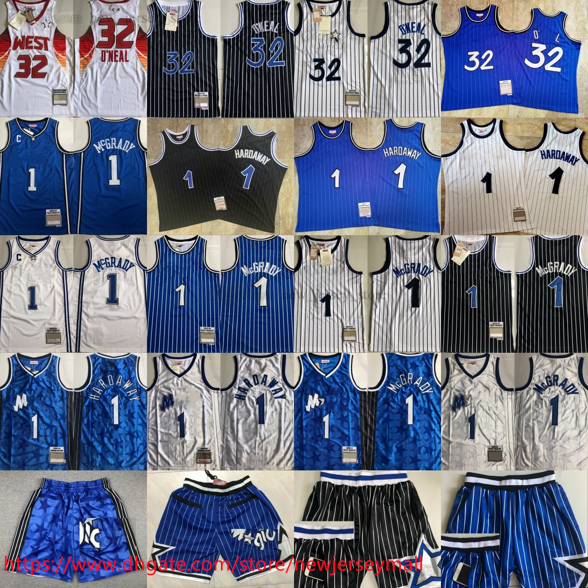 Classic Retro Authentic Embroidery 2003-04 Basketball 1 Tracy McGrady Jersey Vintage Penny Hardaway Jerseys Real Stitch Breathable Sport 32 Stripe White Blue Black