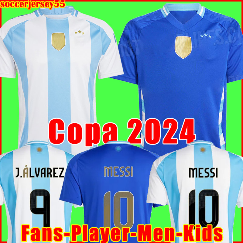 Argentina soccer jersey copa 24 25 Fans player version 2024 2025 DYBALA MARTINEZ MeSsiS Maradona de paul football shirt Men Kids kit sets uniforms di maria boys