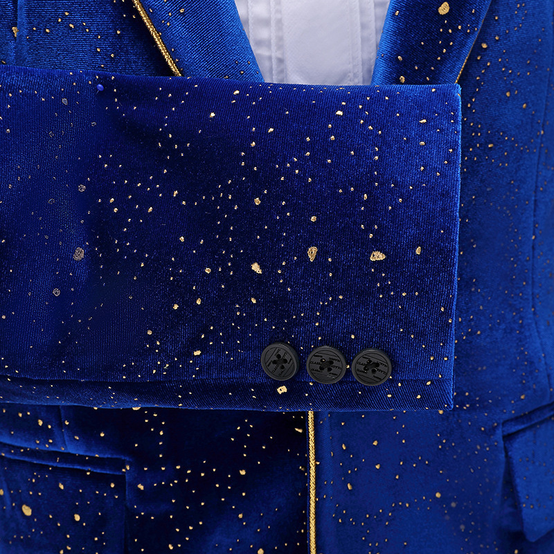 Velvet Dots Printing Blazer Suit Jacket Mens Stage Jackets Slim Fit Wedding Mens Coat Blazer Hombre Club DJ Clothers 210527