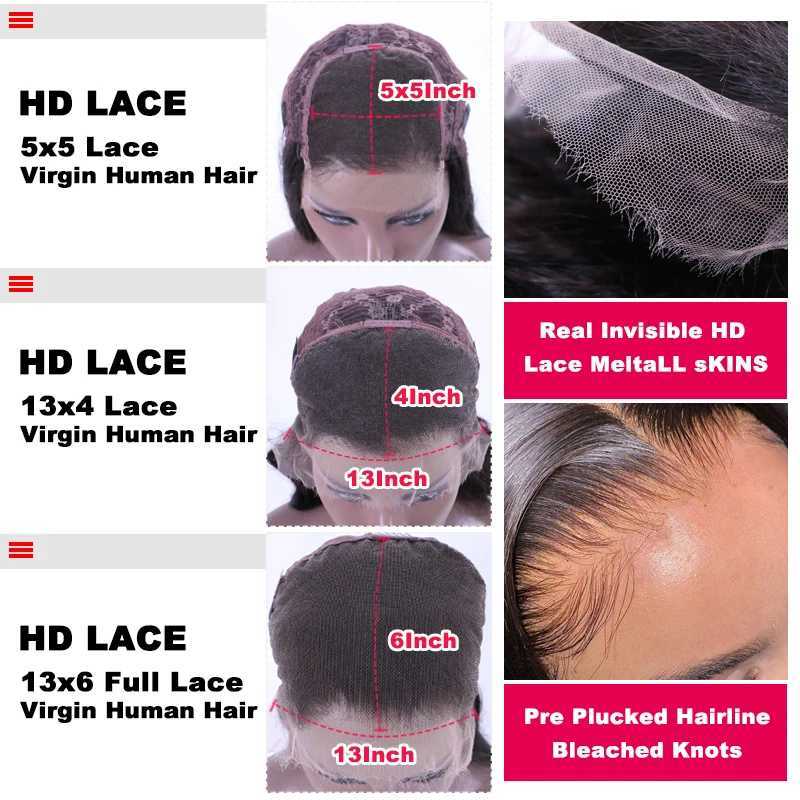 Synthetic Wigs Queen Deep Wave Real 13X6 13X4 Full Frontal 4X4 5X5 6X6 HD Closure 100% Human Raw Hair Pre Plucked Lace Wig 240328 240327