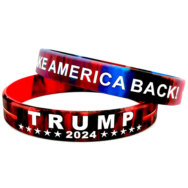 9 styles Trump 2024 Silicone Bracelet Party Favor America Flag Great Wristband