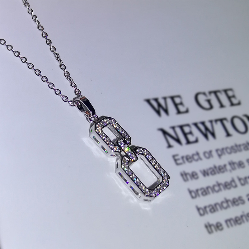 Sterg Sier Chain Pendant Necklace Women, Simple Fashion Jewelry with 5A Cubic Zirconia Stones, Perfect for Parties, Beach Wear and Everyday Elegance