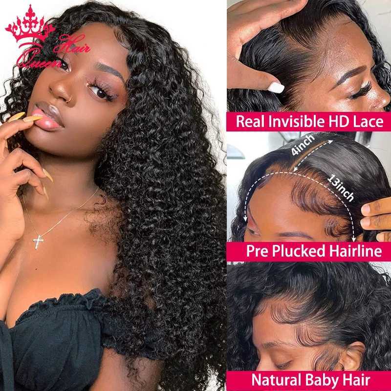 Synthetic Wigs Queen Deep Wave Real 13X6 13X4 Full Frontal 4X4 5X5 6X6 HD Closure 100% Human Raw Hair Pre Plucked Lace Wig 240328 240327