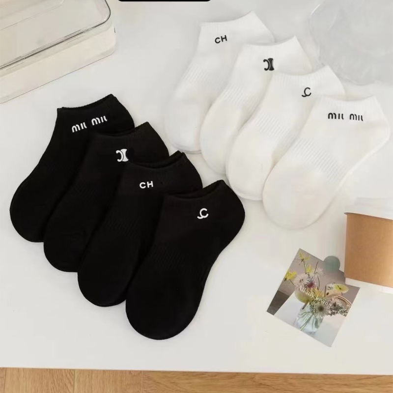 Multistyle Letter Ankle Socks Women Girl Cotton Breathable Short Sock for Spring Summer Autumn
