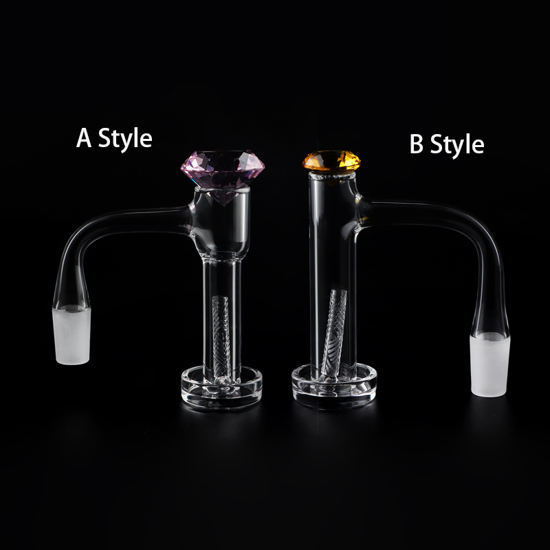 Full Weld Beveled Edge Smoking 16mm Control Tower And 20mm Terp Slurper Quartz Banger With Hollow sandblasting Pillar/Diamond Glass Cap for Dab Rigs Water Pipes