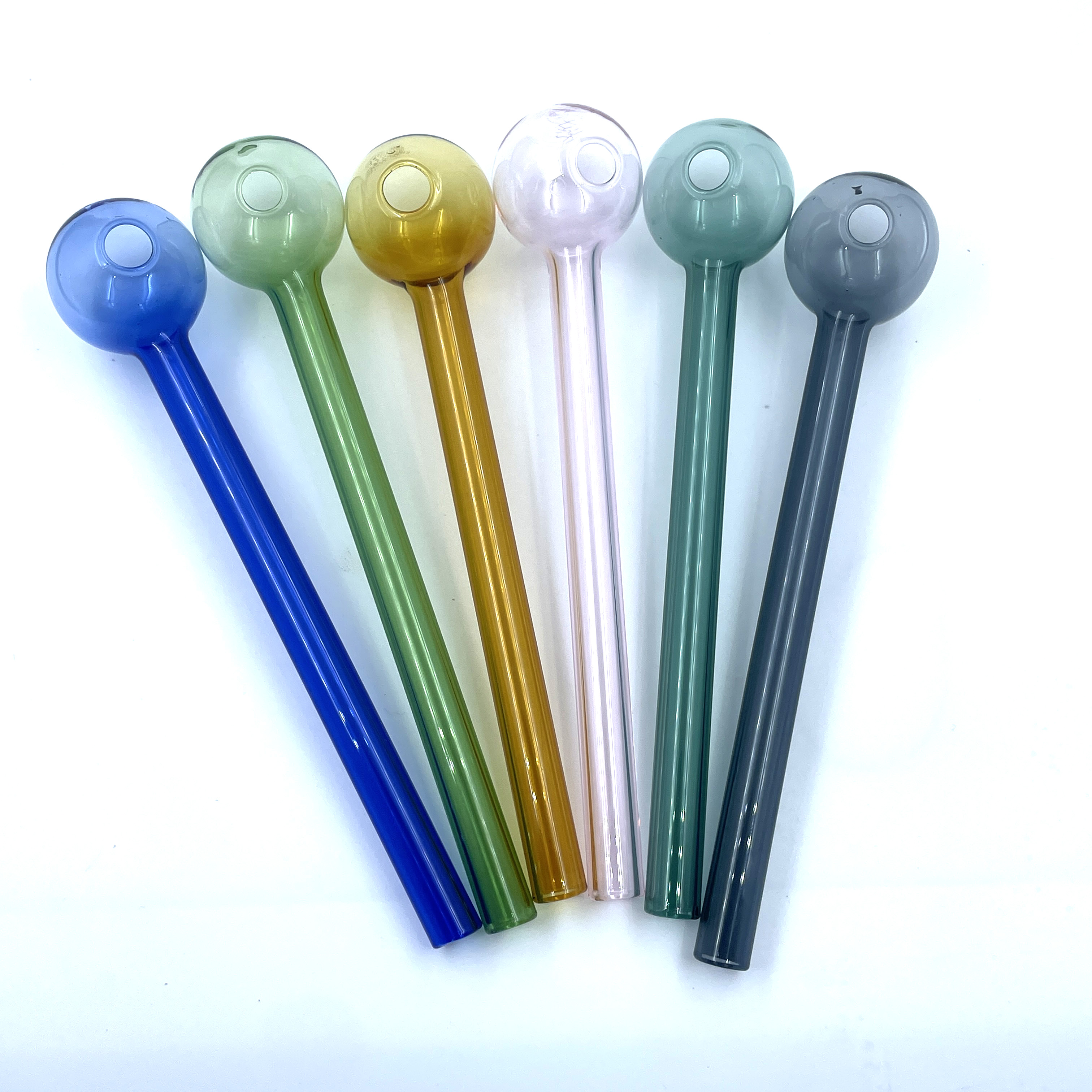 Wholesale 6 Inch Pink Oil Burner Glass Pipe Water Bongs 4 Colors Glass Oil Burner Pipe Tobacco Smoking Accessories