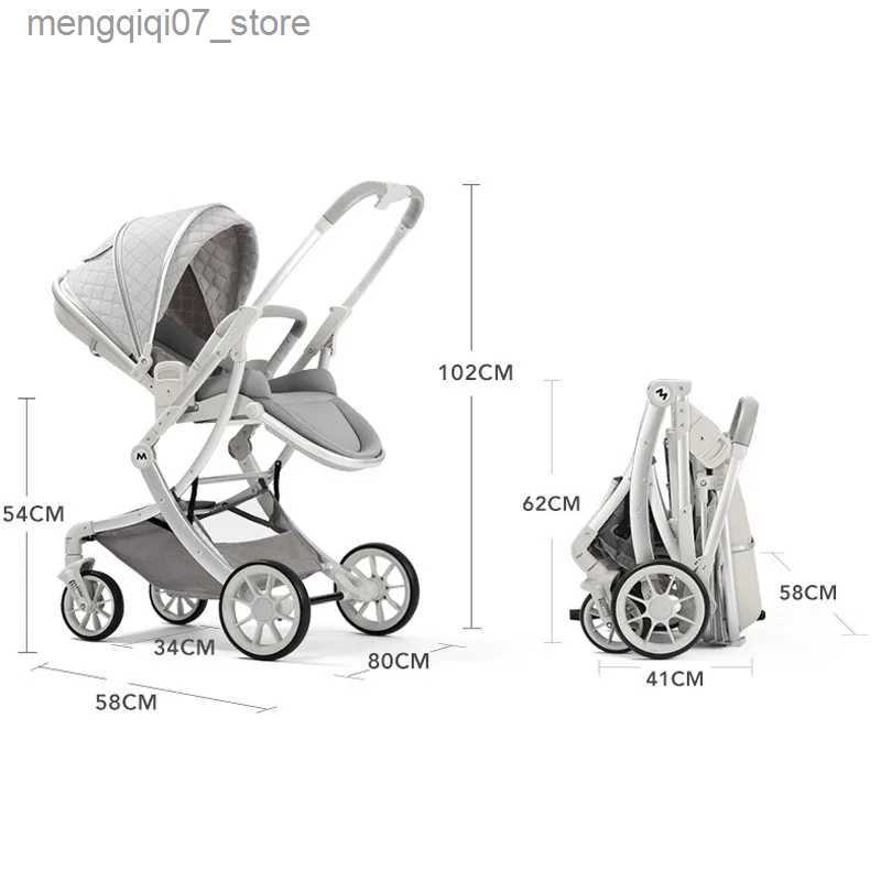Strollers# Lightweight eggshell baby Stroller Traveling Cabin Baby Pushchair kinderwagen baby carriage car High view four wheels cart L240319