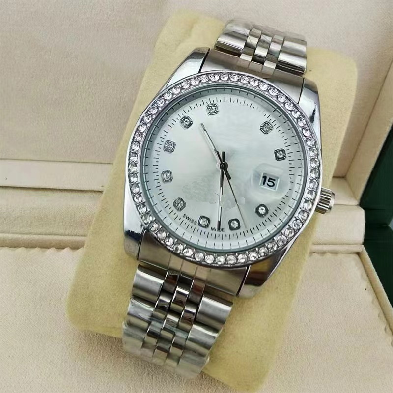 Great quality men Designer WristWatches diamonds with box aaa male Luxury Dial 40.5mm Stainless Steel quartz Watchs no567