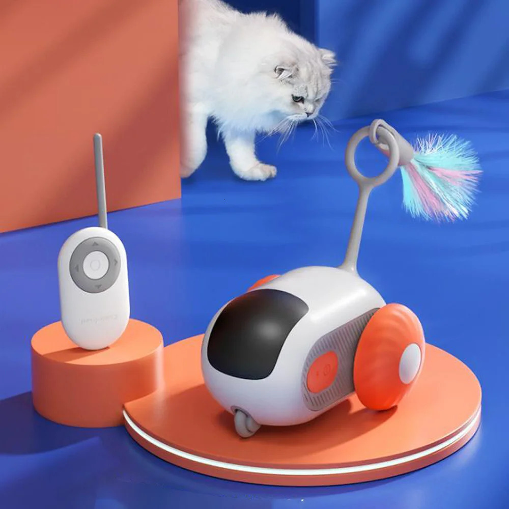 Gravity Sports Car Remote Control Electric Cat Toy Intelligent Electric Cat Teaser Self-moving Balance Car Cat Toys Pet Products 240315