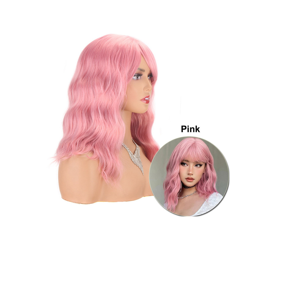 Synthetic Wigs Water Ripple Short Curly Hair Wig Female Wig Head Cover Mechanism 14inch High Temperature Fiber