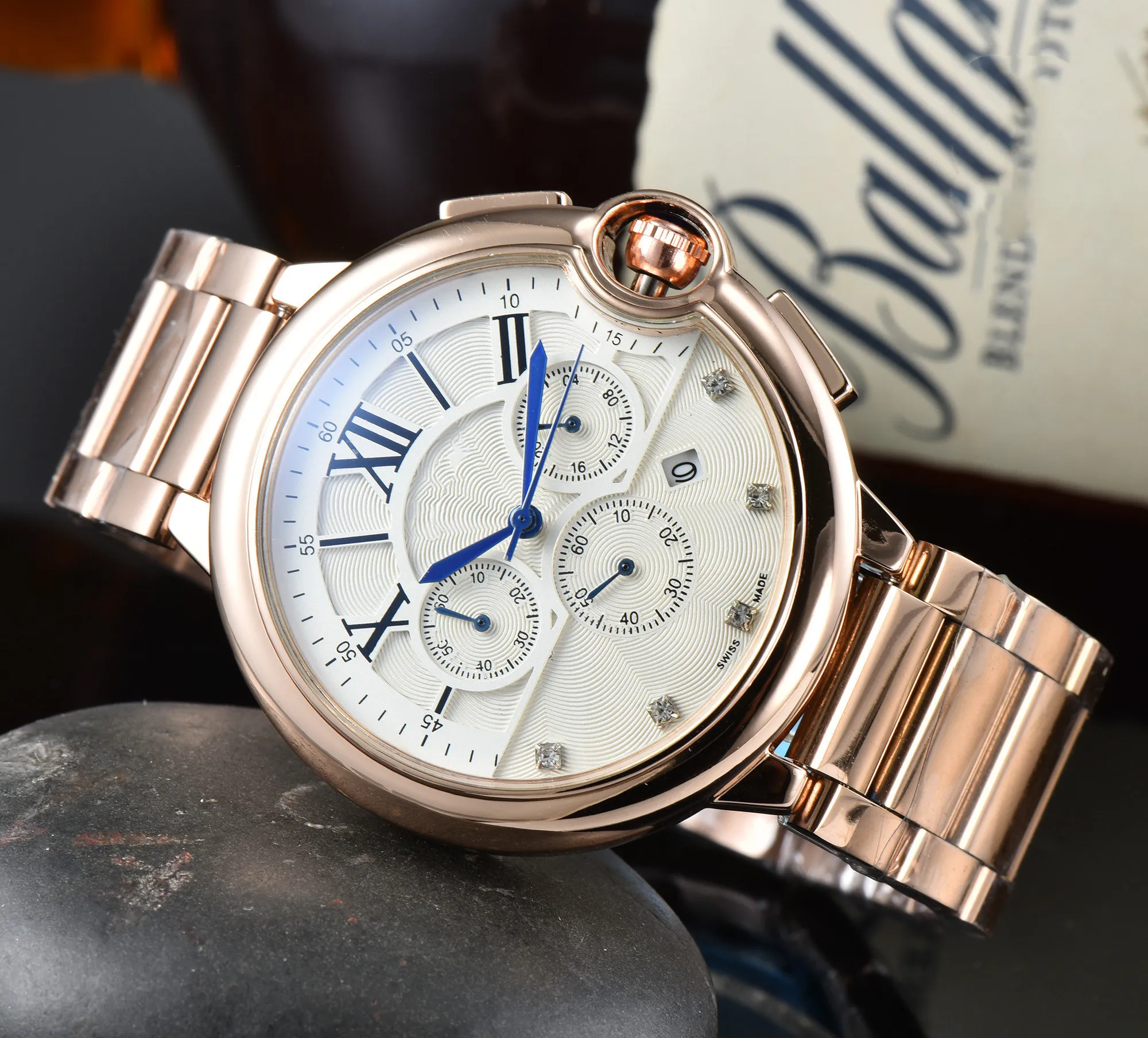 Luxury fashion men women Blue Balloon quartz watches stainless steel male wristwatches top brand relogio feminino waterproof tank design lady clock watch