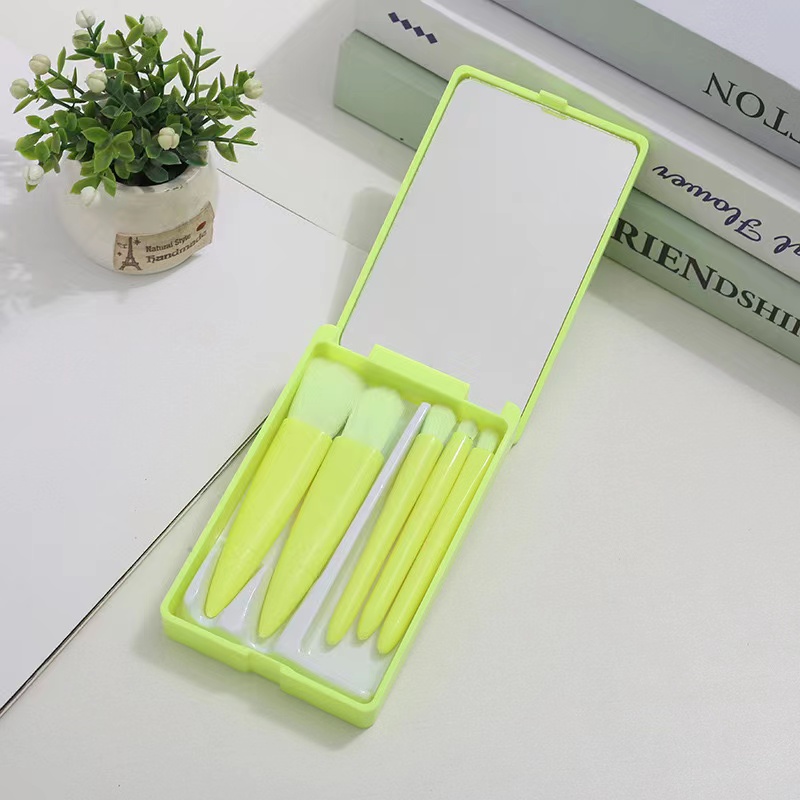 Mini Travel Portable Box Set of 5 Makeup Brushes